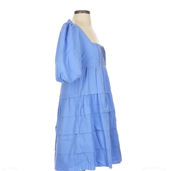 Anthropologie Blue Midi Sundress with Puff Sleeves and Square Neck 🦋 - Picture 6 of 6